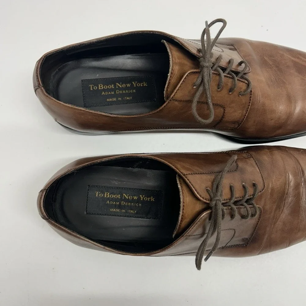 To Boot New York Adam Derrick Amedeo Men's Size 11.5 Brown Derby Oxford Italy